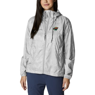  Minnesota Wild Columbia Women's Flash Challenger Omni-Shade Full-Zip Windbreaker Jacket - White